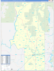 Spokane-Spokane Valley Metro Area Wall Map Basic Style 2026